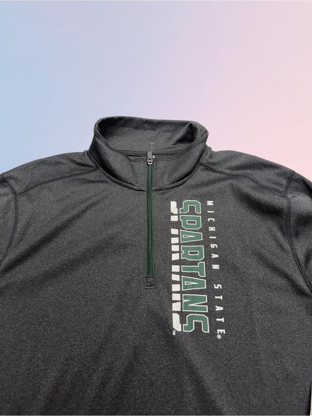 MICHIGAN STATE SPARTANS Men’s XL Gray 1/4 Zip Sweatshirt